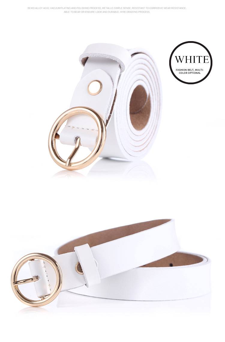 Women's Leather Belt with Round Buckle Women's Leather Belt with Round Buckle