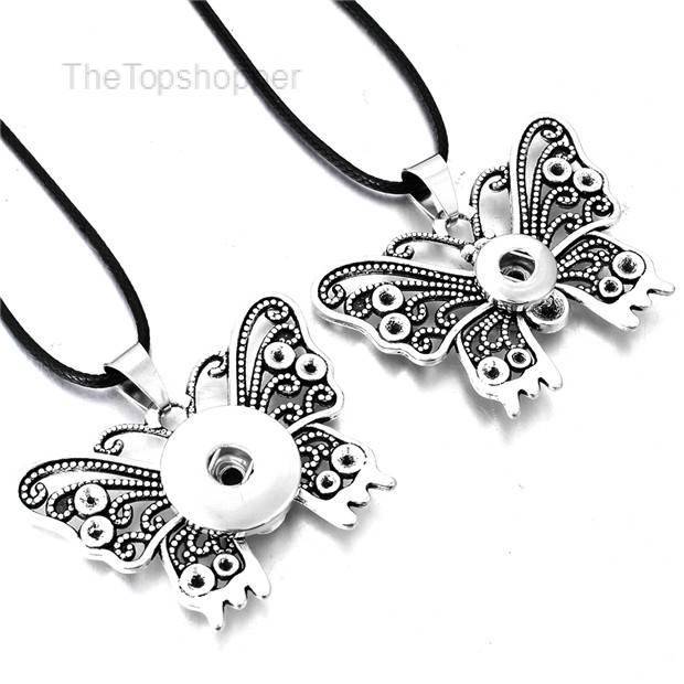 Women's Metal Snap Button Pendant Necklace