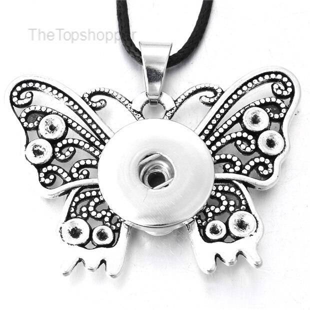 Women's Metal Snap Button Pendant Necklace