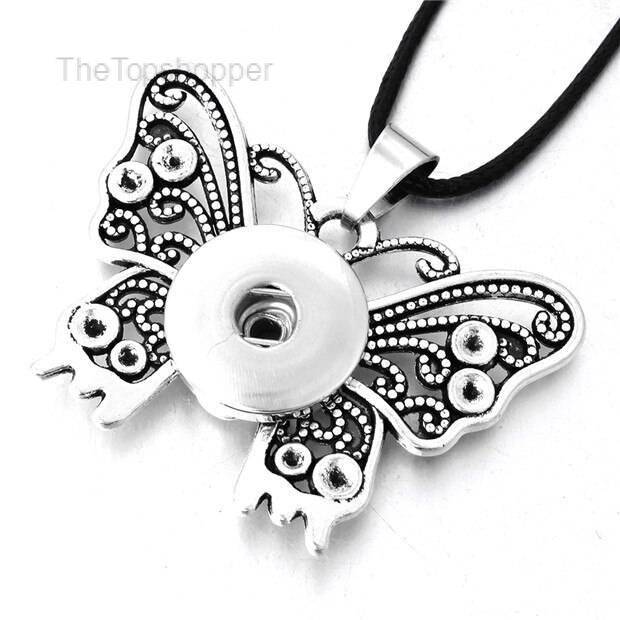 Women's Metal Snap Button Pendant Necklace