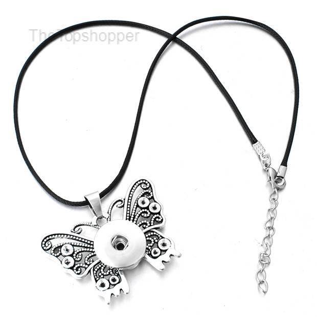 Women's Metal Snap Button Pendant Necklace